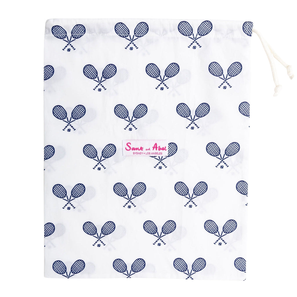 Women's Tennis Navy Short PJ Set - Organic Cotton Poplin